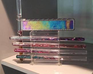 Stained Glass Oil Wand Kaleidoscope with Multiple Object Tubes