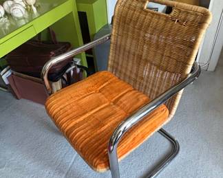 Chromcraft Cantilever Wicker Armchair