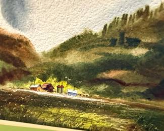 Watercolor Landscape Painting by Tom Lynch