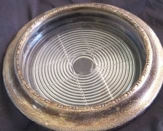 Amston Sterling Silver and Glass Coaster
