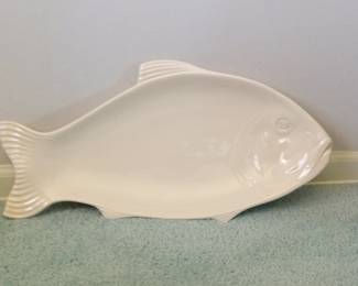 California Pottery White Fish Platter