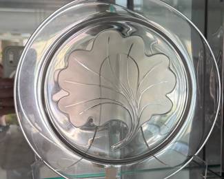 Sterling Silver Leaf Engraved Charger Plate