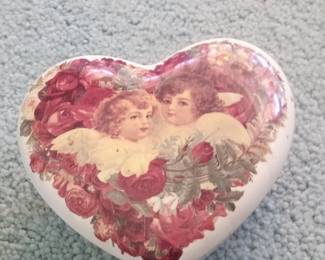 Teleflora Cherub and Rose Heart Trinket Box