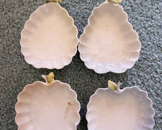 Set of 4 Porcelain Apple-Shaped Trinket Dishes