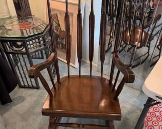 Vintage Fruit and Floral Decorated Rocking Chair - Nichols & Stone Style