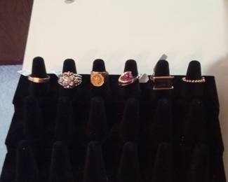 Assorted 14 K  Gold Rings Collection