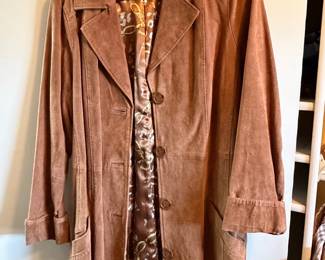 Dennis Basso Suede Trench Coat