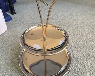 Kromex Two-Tiered Serving Stand