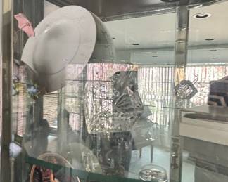 Assorted Crystalware and Porcelain Plates