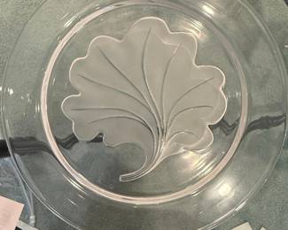 Lalique Crystal "Capucines" Leaf Plate