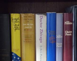 Chaim Potok Book Collection with 'Doctor Zhivago' and 'The Life and Work of Sigmund Freud'