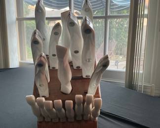 Cutco Homemaker Pearl White Knife Set with Wooden Block