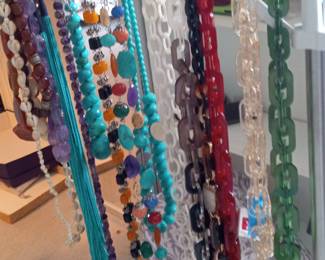 Assorted Beaded Necklaces with Natural Stones and Plastic Links