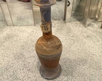 Neker Art Glass Bottle with Stopper, Israel