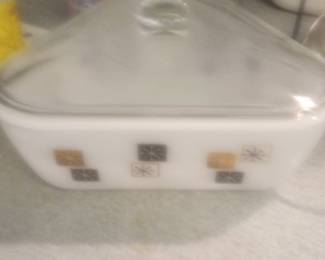 Inland Glass "Atomic Snowflake" Casserole Dish with Lid