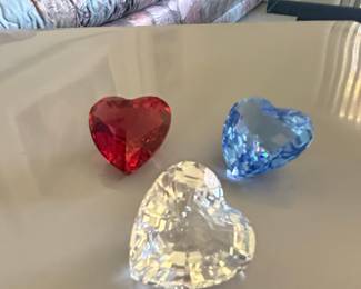 Swarovski SCS Trilogy of the Hearts Crystal Figurines