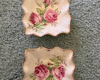 James Kent Old Foley "Wild Rose" Pattern Trinket Dish and Delft Holland Vase