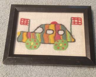 Framed "Striped Car" Cross Stitch Kit