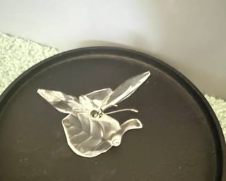 Swarovski Crystal Butterfly on Leaf