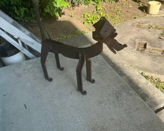 Recycled Metal Dog Sculpture