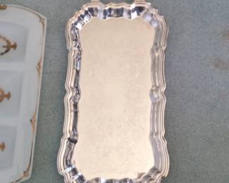 Vintage Wm Rogers Silver Plated Serving Tray with Handles