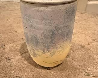 Hand-Painted Ceramic Urn with Lid