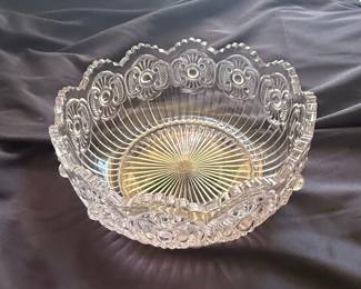 Victorian Pressed Glass Fruit Bowl