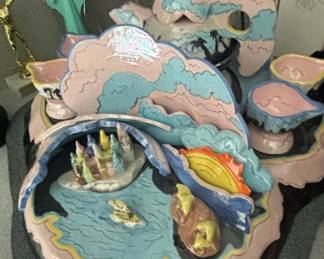 Mid-Century Modern Ceramic Disney The Little Mermaid Fountain/Sculpture