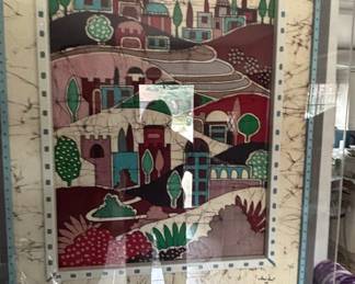 Amos Amit Signed Batik Art Piece