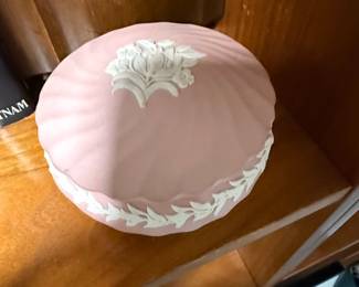 Wedgwood Pink Jasperware "Dancing Hours" Swirled Box