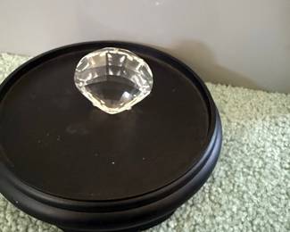 Crystal Diamond Paperweight with Pedestal Base