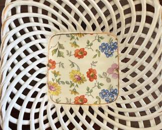 Vintage Erphila "Cambridge" Cheery Chintz Open Lattice Basket