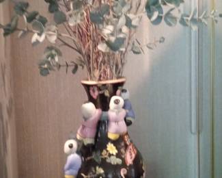 Chinese Famille Rose Porcelain Fertility Vase with Children Figures