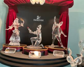 Swarovski SCS Masquerade Trilogy Set (1999 Pierrot, 2000 Columbine, 2001 Harlequin)