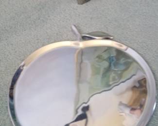 Silver Plated Apple Shaped Serving Tray