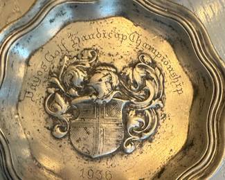 1936 Bayos Golf Handicap Championship Pewter Plate