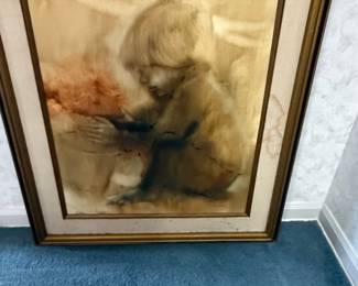 Framed Painting of a Child by Zora Duvall