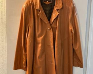 SIRICCO Women's Tan Leather Trench Coat