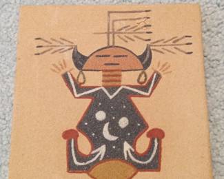 Native American Sand Painting Tile - Mother Earth and Father Sky
