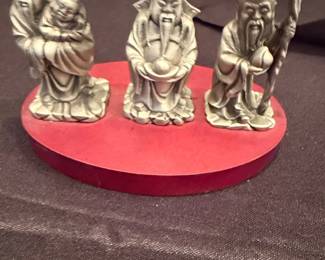 Fu Lu Shou Pewter Figurine Set