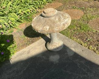 Vintage Concrete Floral Motif Bird Bath