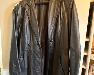 Women's Black Leather Blazer