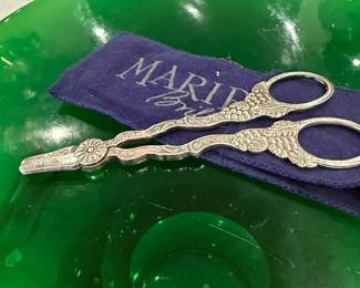 Sterling Silver Grape Shears with Grapevine Motif
