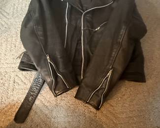 Men's Black Leather Motorcycle Jacket