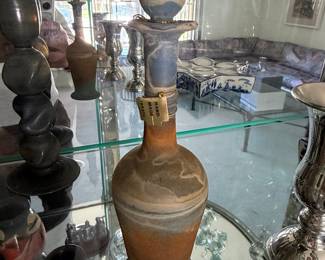 Handmade Ceramic Bottle with Stopper, Made in Israel