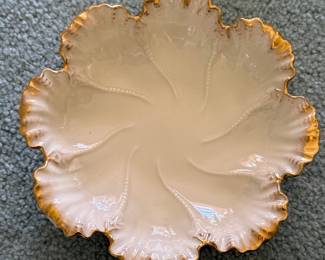 Lenox Oyster Plate, Scalloped Gold Edge