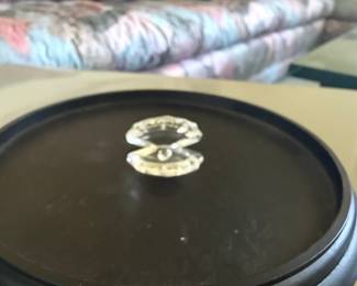 Swarovski Crystal Oyster Shell Trinket Box with Pearl