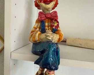 Vintage Alvarez Mexico Paper Mache Clown Figurine