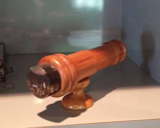 Wooden Kaleidoscope with Brass Accents and Turned Base