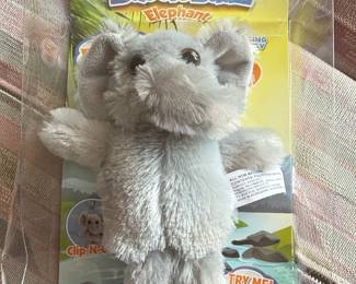 Mini Babble Budz Elephant Plush Toy with Clip-N-Go Attachment